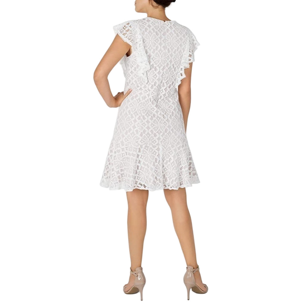 Julia Jordan New Size 12 Lace Floral Ruffle‎ Boho Knee Dress Coquette Cocktail - Picture 8 of 13